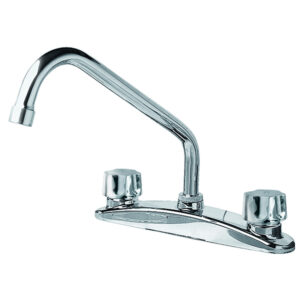 318Q Mezcladora de 8" para cocina con cubierta y manerales QUEEN / Bajo plomo