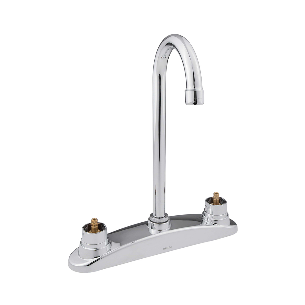320 Mezcladora de 8" para cocina cuello de ganso con cubierta / No incluye manerales