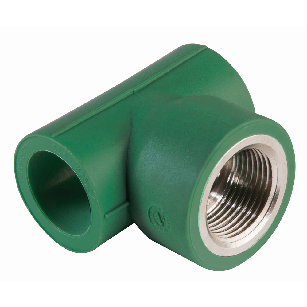 712PP.201320 Tee con rosca central hembra PPR de 1/2" x 1/2" x 1/2"