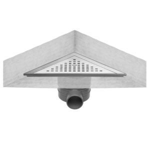 CEINOX Coladera triangular con cubierta de acero inoxidable para esquina