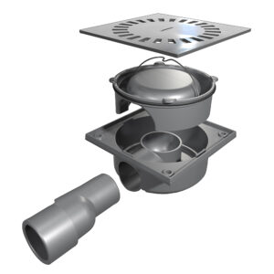 CL15INOX Coladera compacta rejilla de acero inoxidable 15 cm