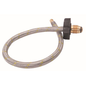 GAPT-L-55 Manguera para gas, con tramado de aluminio y tuerca pigtail de 55 cm