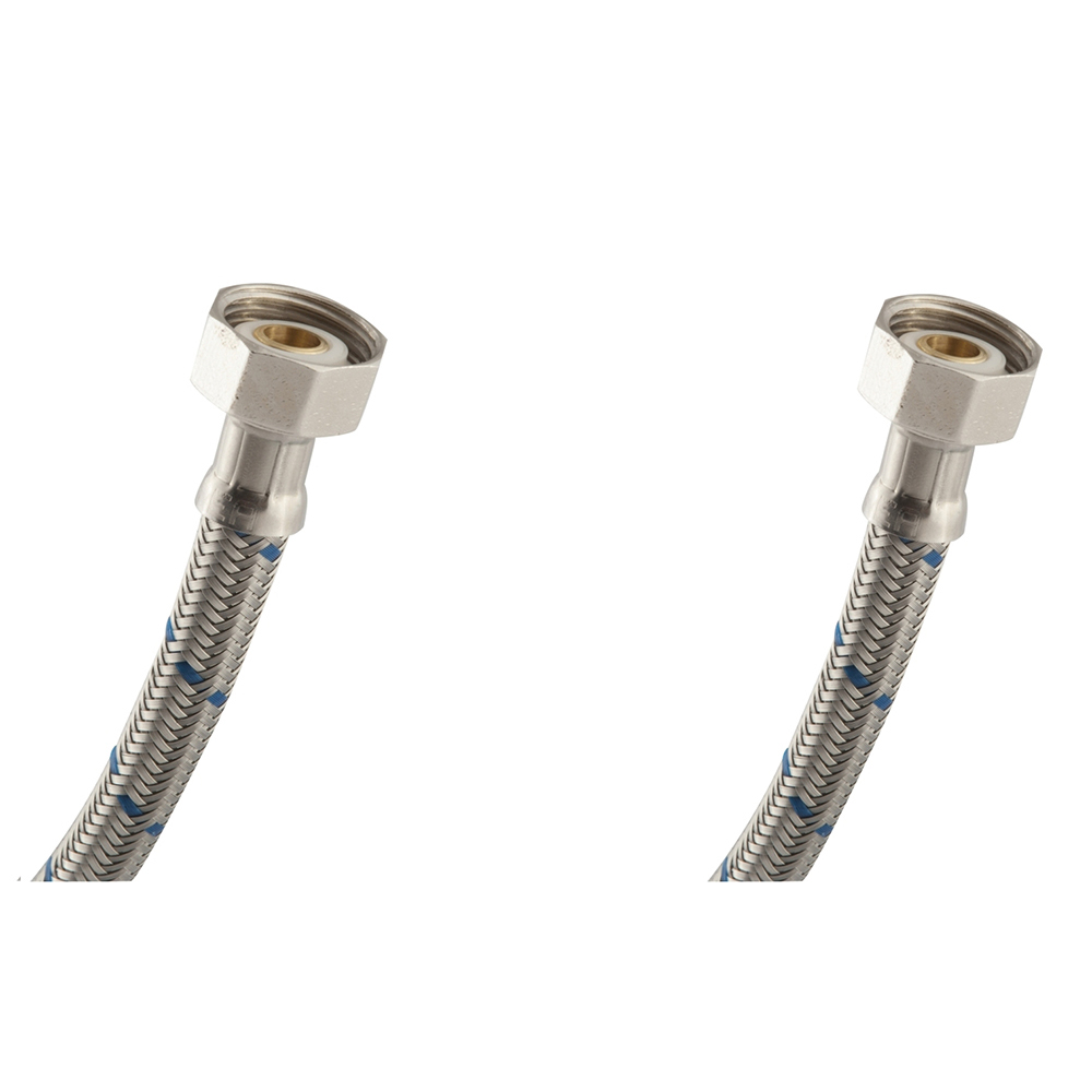 LLLL-40 Manguera para lavabo, tramado de aluminio y tuercas de latón de 40 cm