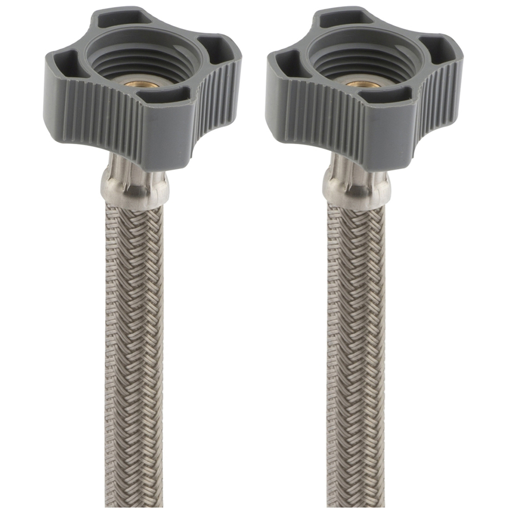 LVPP-40 Manguera para lavabo, tramado de nylon y tuercas plásticas de 40 cm