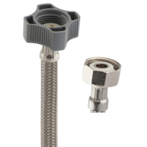 WVLP-35 Manguera para W.C., tramado de nylon y tuercas de latón y plástico de 35 cm